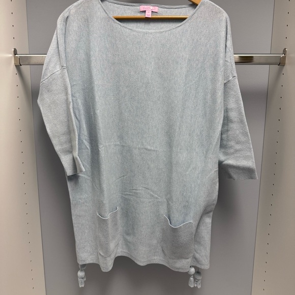 Lilly Pulitzer Elba Blue Oversized Sweater, M, VGUC - Picture 7 of 8